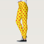 Red On Yellow Polka Dots Pattern Design  Leggings
