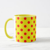 Red On Yellow Polka Dots Pattern Design  Mok (Links)