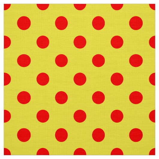 Red On Yellow Polka Dots Pattern Design  Stof (Swatch)