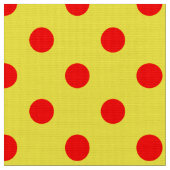 Red On Yellow Polka Dots Pattern Design  Stof (Close Up)