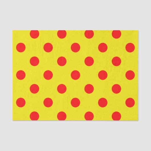 Red On Yellow Polka Dots Pattern Design Tissuepapier (Voorkant)