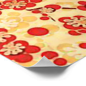 Red on Yellow Sakura Fine Japans Floral Poster (Hoek)