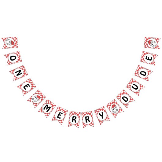 Red One Happy Dude Kerstmis 1e Verjaardag Decor Vlaggetjes (Alle)