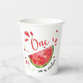 Red One in een Melon First Birthday Party Papieren Bekers (Voorkant)