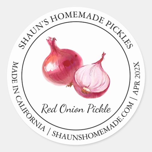 Red Onion Pickle Modern label (Voorkant)