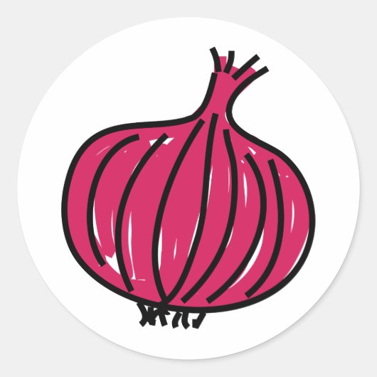 Red Onion Ronde Sticker (Voorkant)