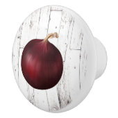 Red Onion White Wood Rustic Farmhouse Kitchen Keramische Knop (Rechts)