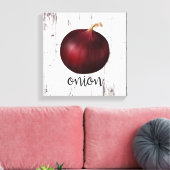 RED ONION Wit Hout Rustieke Boerderij Keuken Kunst Canvas Afdruk (Insitu (Woonkamer))