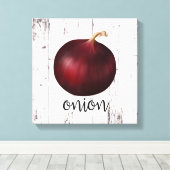 RED ONION Wit Hout Rustieke Boerderij Keuken Kunst Canvas Afdruk (Insitu (Houten vloer))
