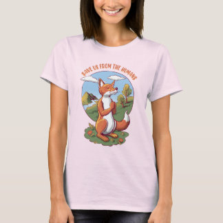 Red ons van de Mensen – Biddende Vos Ontwerp T-shirt