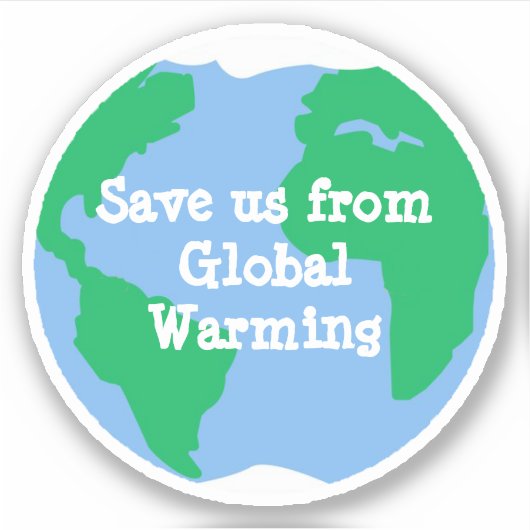 Red ons van de opwarming van de aarde sticker (Voorkant)