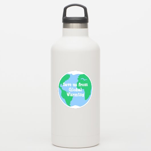 Red ons van de opwarming van de aarde sticker (Waterfles)