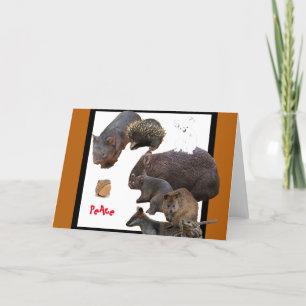 Red ons, vrede, feestdagen kaart