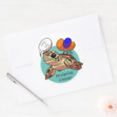 "Red ons" Zee schildpad Ronde Sticker (Envelop)