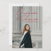 Red Onwards en Upwards 2 Foto Afstuderen Aankondiging (Voorkant)