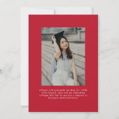 Red Onwards en Upwards 2 Foto Afstuderen Aankondiging (Achterkant)