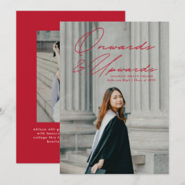 Red Onwards en Upwards 2 Foto Afstuderen Aankondiging