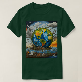 Red onze aarde van Global Warming T-Shirt