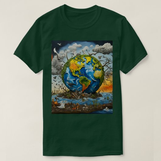 Red onze aarde van Global Warming T-Shirt (Design voorkant)