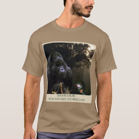 "Red onze berggorilla's" Wildlife T-shirt (Voorkant)