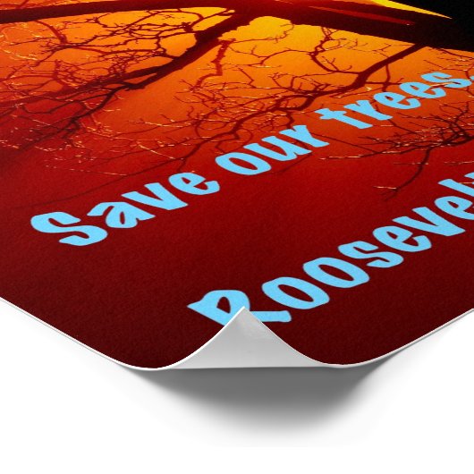 Red onze bomen, Roosevelt Island, New York City Poster (Hoek)