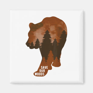 Red onze Bossen Environmental Protection Beer Griz Magneet