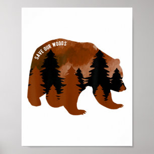 Red onze Bossen Environmental Protection Beer Griz Poster