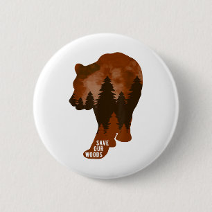 Red onze Bossen Environmental Protection Beer Griz Ronde Button 5,7 Cm