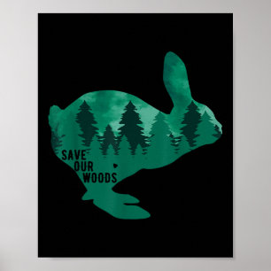 Red onze Bossen Environmental Protection Rabbit Na Poster