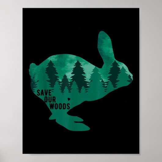 Red onze Bossen Environmental Protection Rabbit Na Poster (Voorkant)