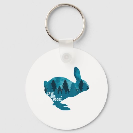 Red onze Bossen Environmental Protection Rabbit Na Sleutelhanger (Voorkant)
