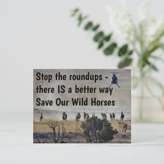 Red onze campagne voor wilde paarden briefkaart (Staand voorkant)
