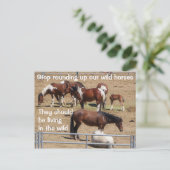 Red onze campagne voor wilde paarden briefkaart (Staand voorkant)