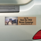Red onze campagne voor wilde paarden bumpersticker (Op auto)