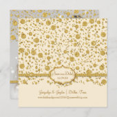 Red onze datum Gold Leaf Glitter Confetti Polka Do Save The Date (Voorkant / Achterkant)