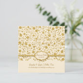 Red onze datum Gold Leaf Glitter Confetti Polka Do Save The Date (Staand voorkant)
