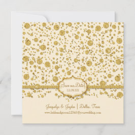 Red onze datum Gold Leaf Glitter Confetti Polka Do Save The Date