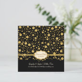 Red onze datum Gold Leaf Glitter Confetti Polka Do Save The Date (Staand voorkant)
