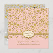 Red onze datum Gold Leaf Glitter Confetti Polka Do Save The Date (Voorkant / Achterkant)