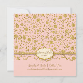 Red onze datum Gold Leaf Glitter Confetti Polka Do Save The Date