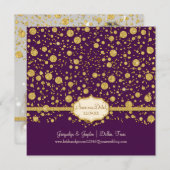 Red onze datum Gold Leaf Glitter Confetti Polka Do Save The Date (Voorkant / Achterkant)