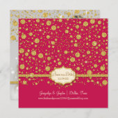 Red onze datum Gold Leaf Glitter Confetti Polka Do Save The Date (Voorkant / Achterkant)