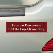 Red onze democratie bumpersticker (Op auto)