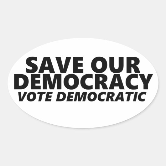 Red onze democratische stem ovale sticker (Voorkant)