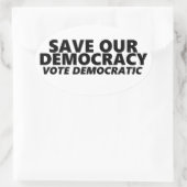 Red onze democratische stem ovale sticker (Tas)