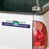 Red onze groene planeet Aarde; kies een democraat Bumpersticker (Op Truck)