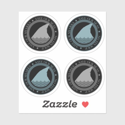 Red onze haaien 4 pack sticker (Vel)