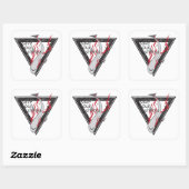 Red onze haaien SOS florale driehoek Vierkante Sticker (Vel)