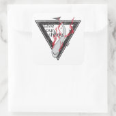 Red onze haaien SOS florale driehoek Vierkante Sticker (Tas)