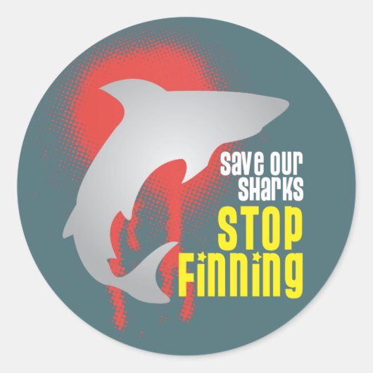 red onze haaien stop met het vinnen van Stickers (Voorkant)